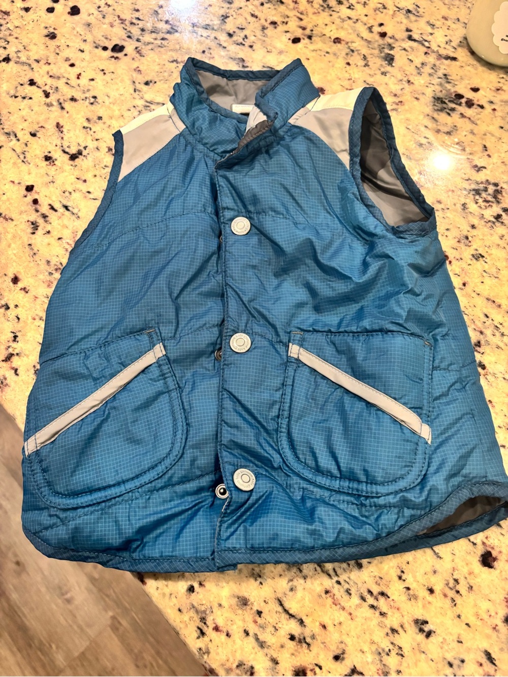 Kids Blue Puffer Vest - Lightweight Insulated Vest